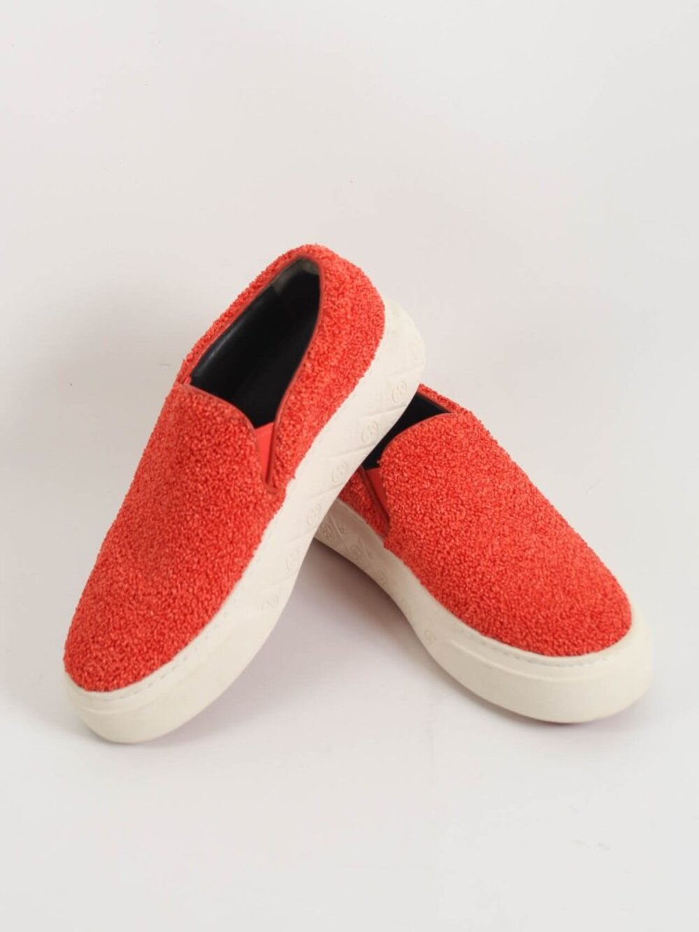 Tory Burch Orange Raffia Slip-On Sneakers Size 6.5